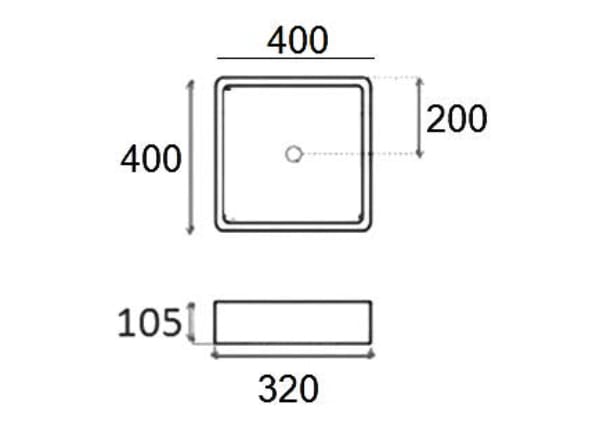 Lavabo sobre encimera Bruntec Glow Croquis 5