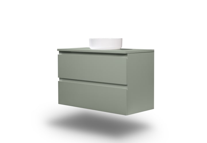 Mueble de baño MDF lacado con encimera de madera Bruntec Vilma Principal 6