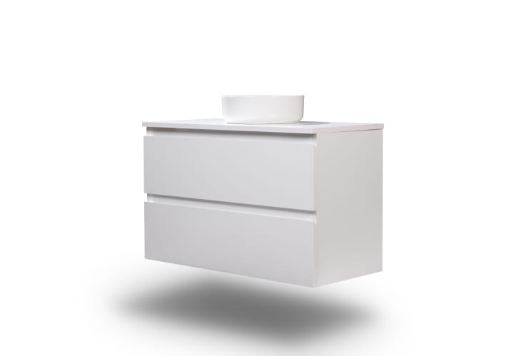 Mueble de baño MDF lacado con encimera de madera Bruntec Vilma Principal 3