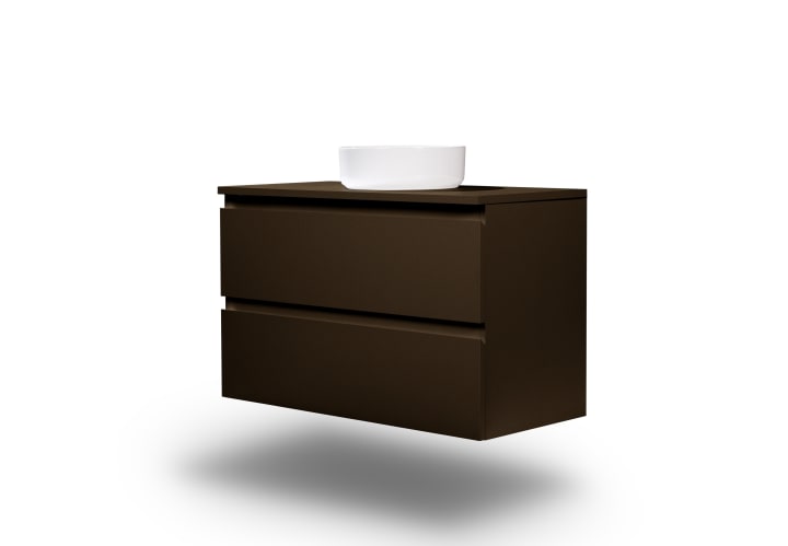 Mueble de baño MDF lacado con encimera de madera Bruntec Vilma Principal 12