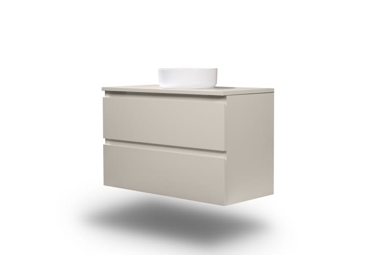 Mueble de baño MDF lacado con encimera de madera Bruntec Vilma Principal 7