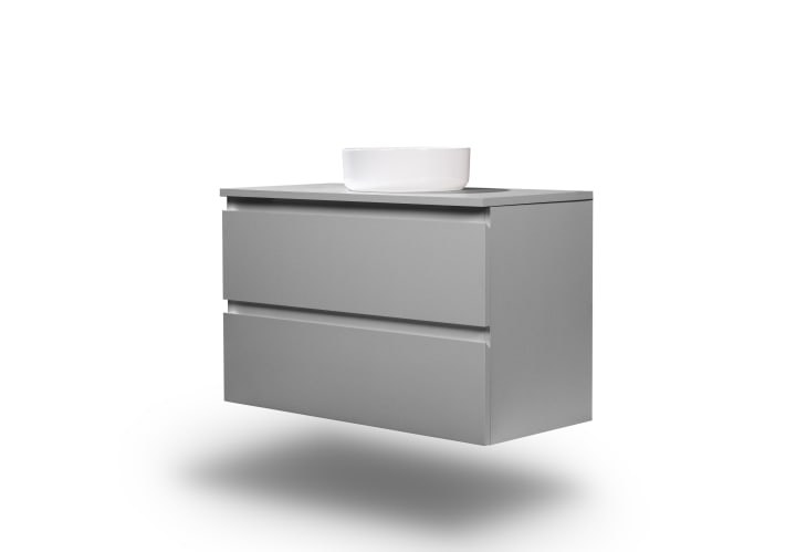 Mueble de baño MDF lacado con encimera de madera Bruntec Vilma Principal 11