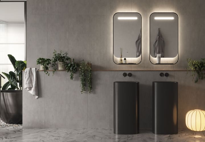 Espejo de baño con luz LED con repisa y cargador para móvil Ledimex Concept Principal 1