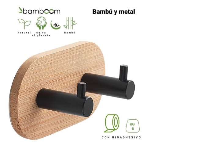 Conjunto de perchas de baño Gedy Juncos Detalle 2