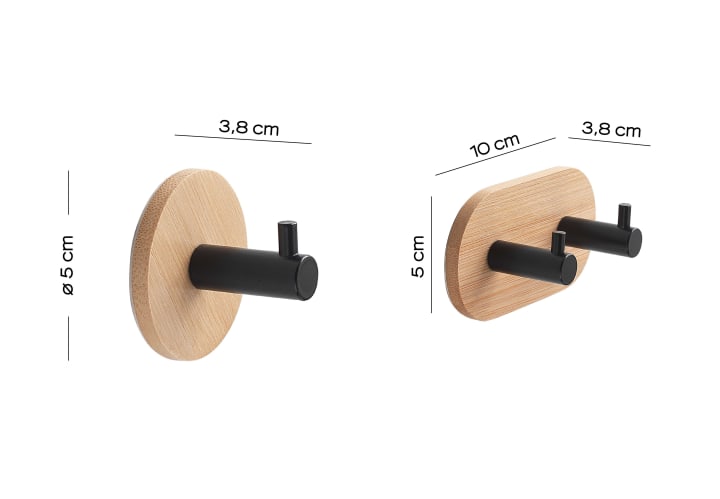 Conjunto de perchas de baño Gedy Juncos Croquis 4