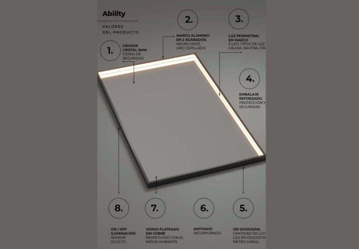 Espejo de baño con luz LED Ledimex Ability Detalle 5