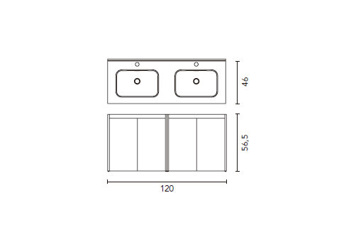 Conjunto mueble de baño Royo Sansa Croquis 10