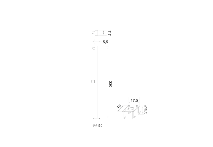 Columna de ducha exterior Oasis Mururoa Croquis 1