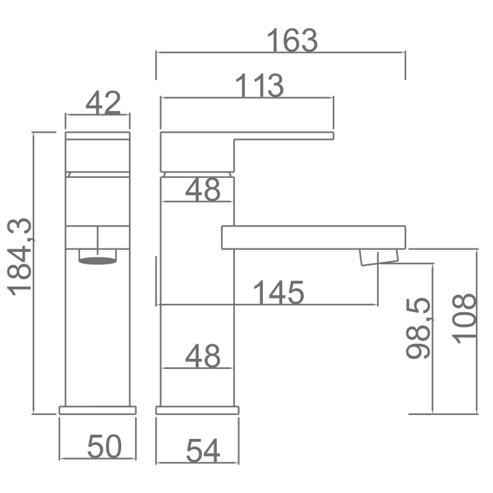 Grifo de lavabo Imex Liverpool Croquis 2