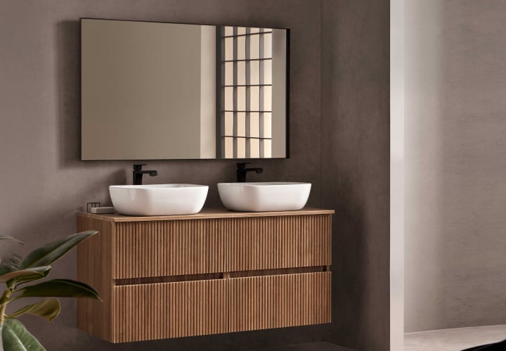 Conjunto mueble de baño con lavabo sobre encimera Sanchís Etna Principal 1