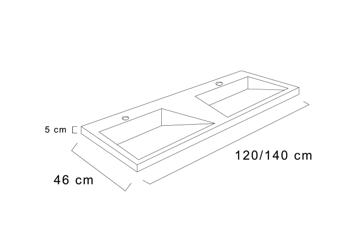 Lavabo de baño encastrado Torvisco Cut Plus Croquis 6
