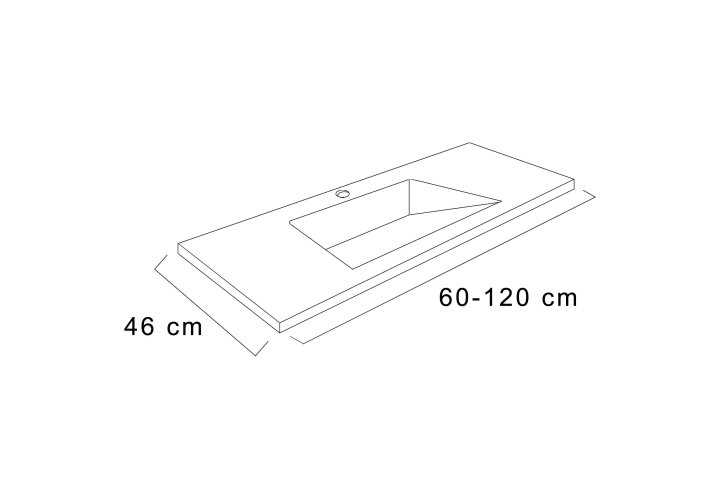 Lavabo de baño encastrado Torvisco Cut Plus Croquis 4