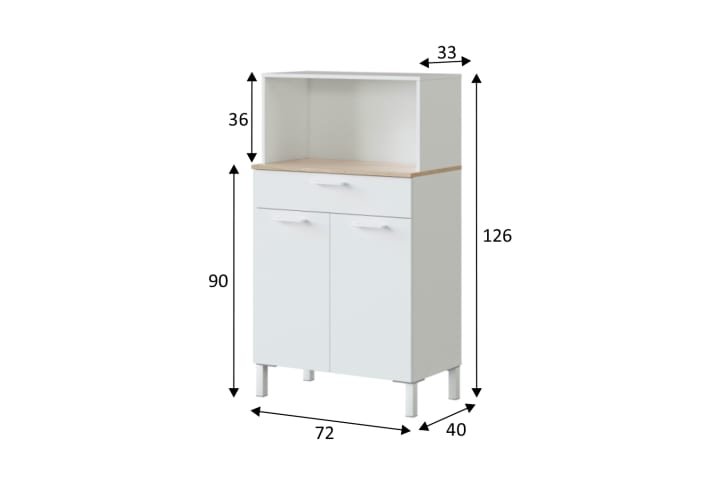 Auxiliar de cocina con encimera roble canadian Bruntec Fast Croquis 4
