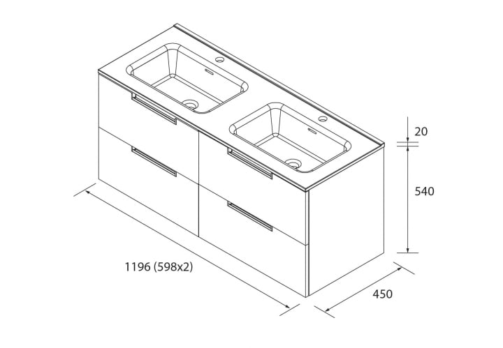 Conjunto mueble de baño Salgar Leni Croquis 20