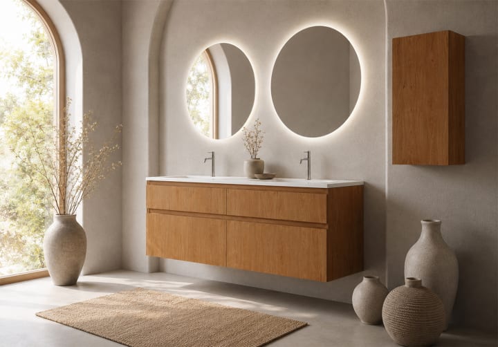 Conjunto de mueble de baño madera maciza Bruntec Alpes 7 Ambiente 4