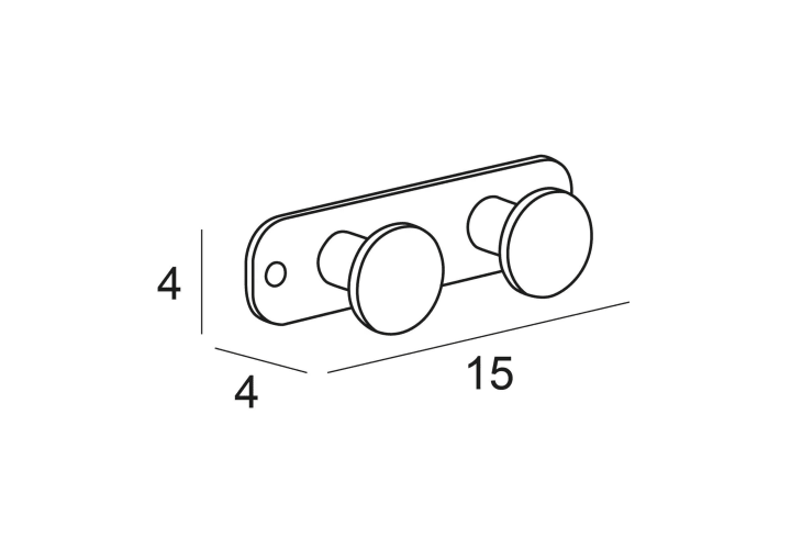 Percha de baño doble Manillons Torrent Bassic Croquis 1