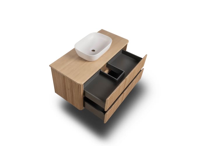 Mueble de baño con encimera de madera maciza Bruntec Baviera Detalle 5
