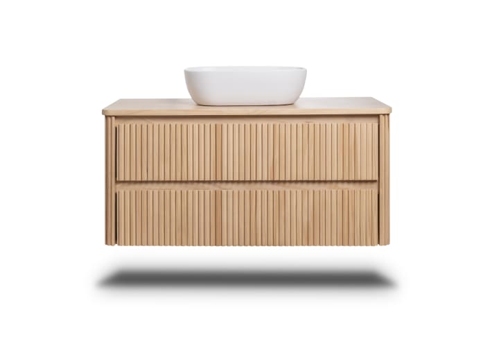 Mueble de baño con encimera de madera maciza Bruntec Baviera Detalle 4