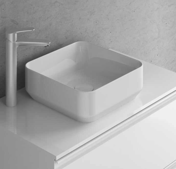 Conjunto mueble de baño con lavabo sobre encimera Amizuva Nara Top Detalle 3