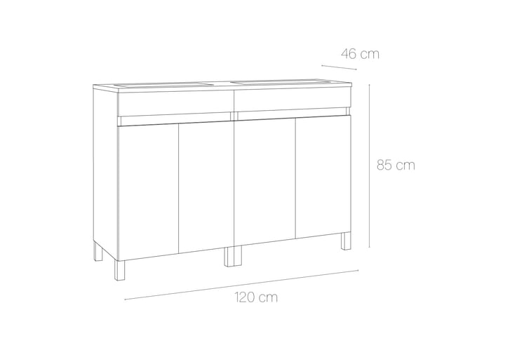 Conjunto mueble de baño Bruntec Malmo Croquis 4