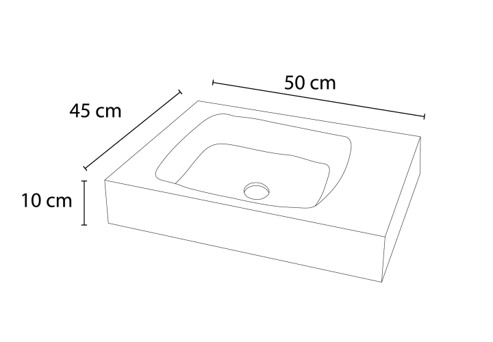 Lavabo de mármol natural Bruntec Pizarra Croquis 3