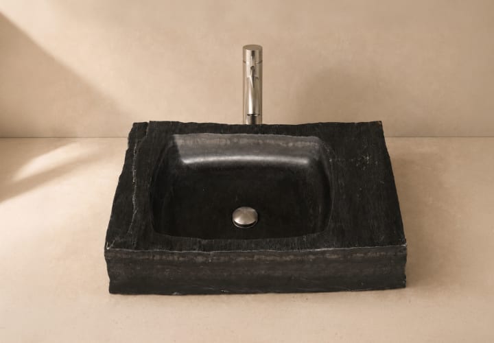 Lavabo de mármol natural Bruntec Pizarra Ambiente 2