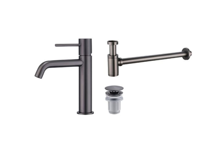 Pack Grifo de lavabo Monza + Válvula click-clack + Sifón visto redondo de Imex Principal 4