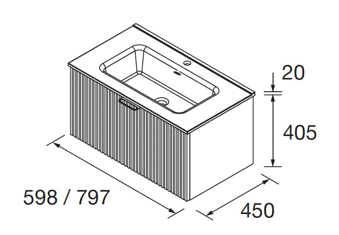 Conjunto mueble de baño Salgar Biba Croquis 4