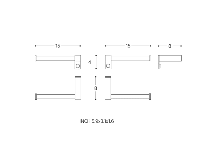 Portarrollos de baño Cosmic Metric Croquis 3