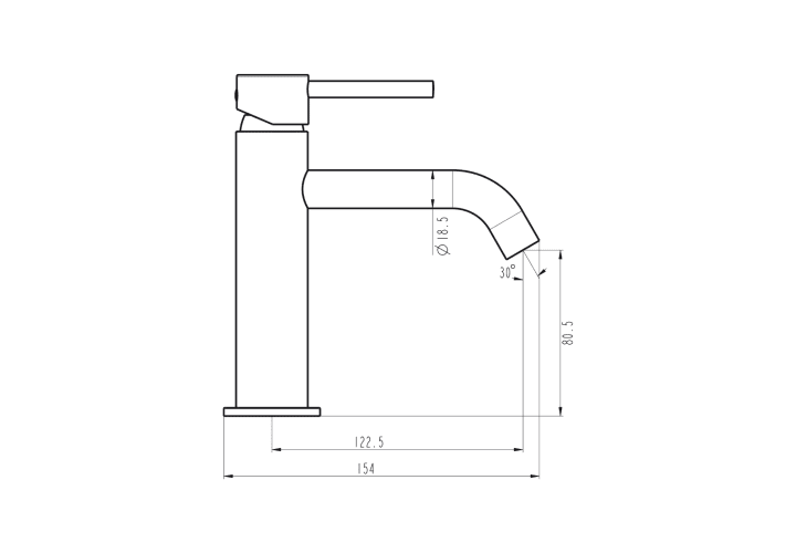 Grifo de lavabo GME Sirio Croquis 10