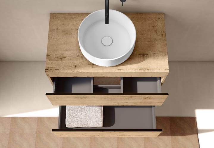 Mueble de baño con encimera de madera Bruntec Roma Detalle 13