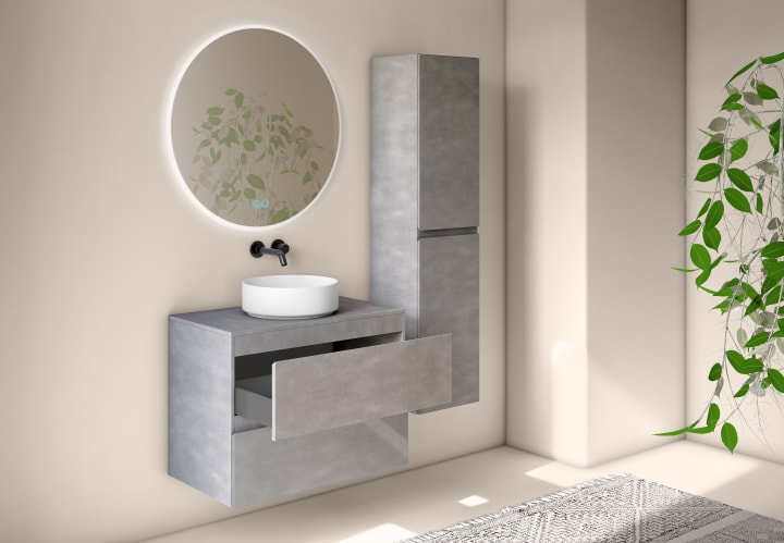 Mueble de baño con encimera de madera Bruntec Roma Detalle 15