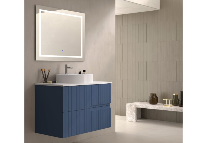 Mueble de baño con encimera piedra compactada blanca Bruntec Ebi colores Principal 8