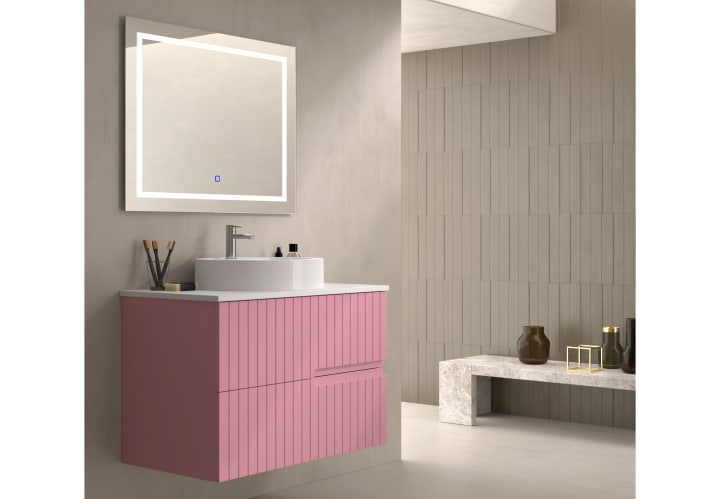 Mueble de baño con encimera piedra compactada blanca Bruntec Ebi colores Principal 9