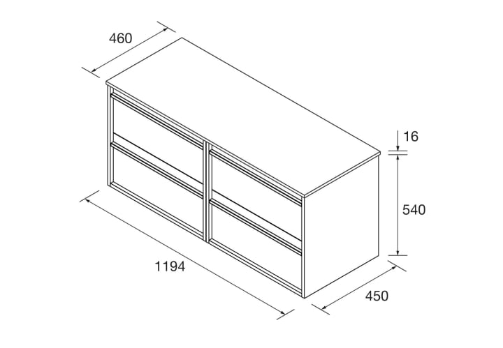 Mueble de baño con encimera de madera Salgar Attila Croquis 9
