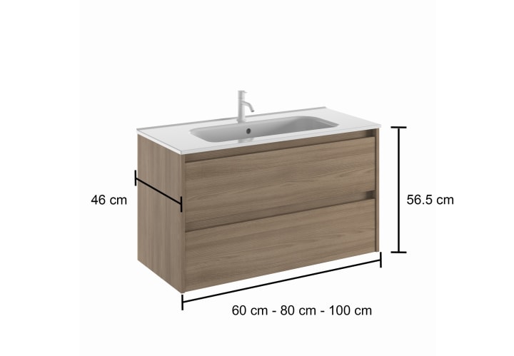 Conjunto mueble de baño moderno Bruntec Oxford Croquis 11
