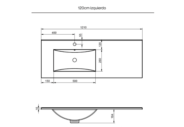 Conjunto mueble de baño Visobath Granada Croquis 32