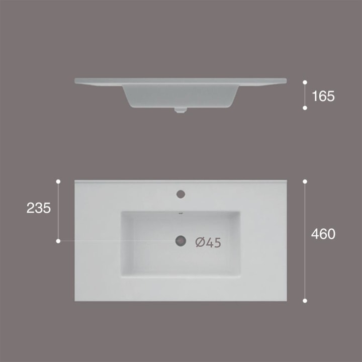 Lavabo encastrado Art and Bath Etna Croquis 1