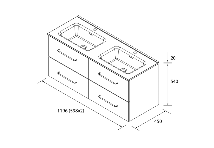 Conjunto mueble de baño Salgar Morai Croquis 4