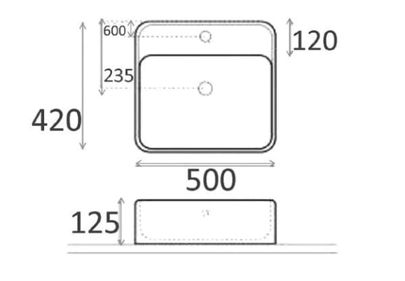 Lavabo sobre encimera Bruntec Balla Croquis 2