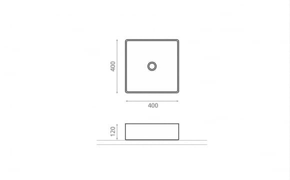 Lavabo sobre encimera Bathco Detroit Croquis 5