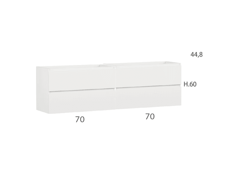 Mueble de baño color madera con encimera de madera Bruntec Vilma Croquis 5