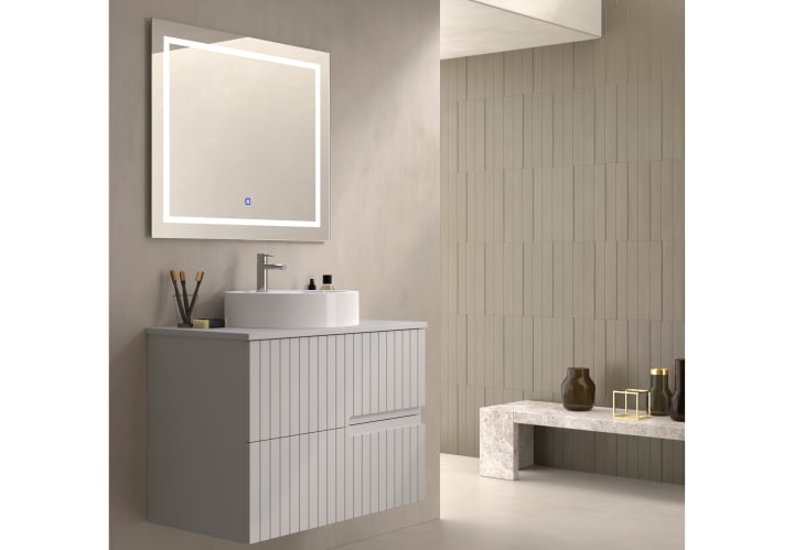 Mueble de baño con encimera piedra compactada del mismo color Bruntec Ebi colores Principal 4