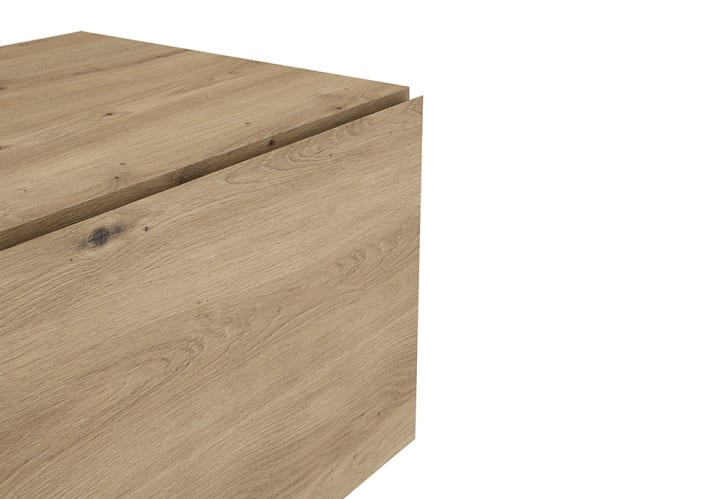 Mueble de baño con encimera de madera 10 cm de altura con cajonera Visobath Nomad monocolor Detalle 4
