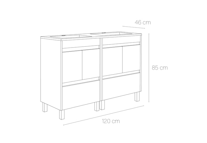 Conjunto mueble de baño Bruntec Tivoli Croquis 3