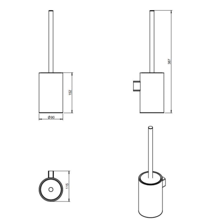 Escobillero de baño Cosmic Architect S+ Croquis 23