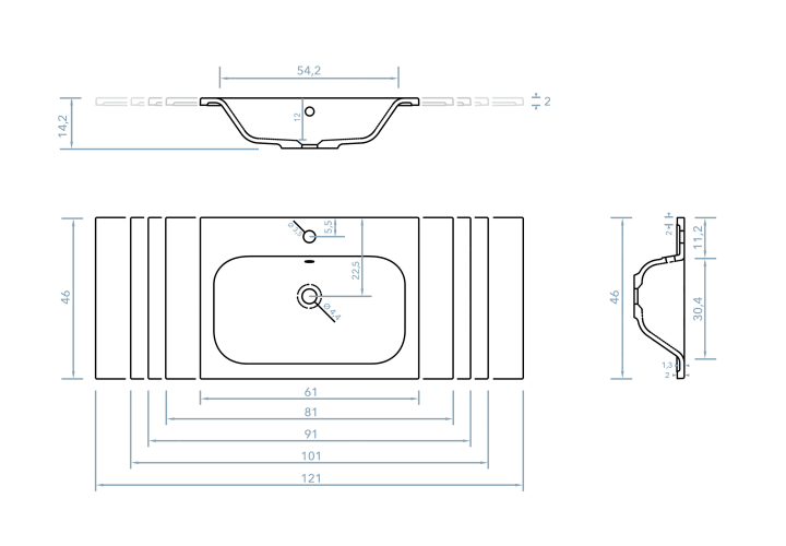 Lavabo encastrado Bruntec Milo Croquis 2