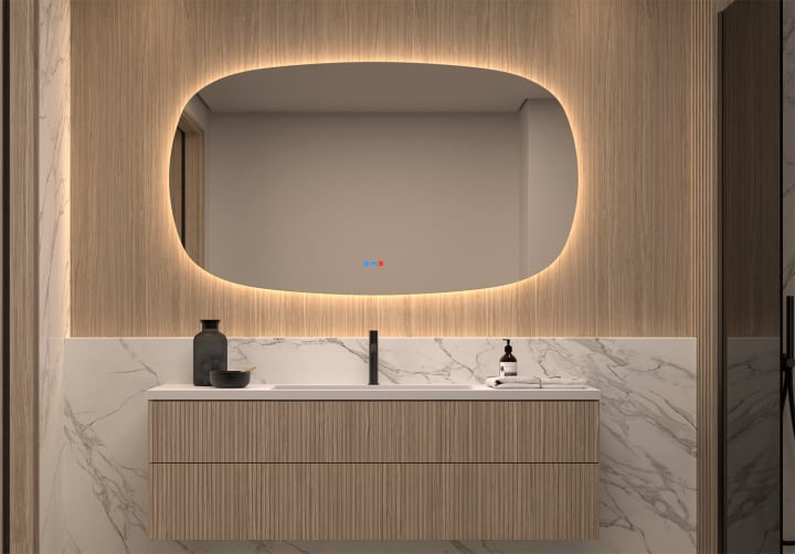Espejo de baño con luz LED Bruntec Look Principal 2