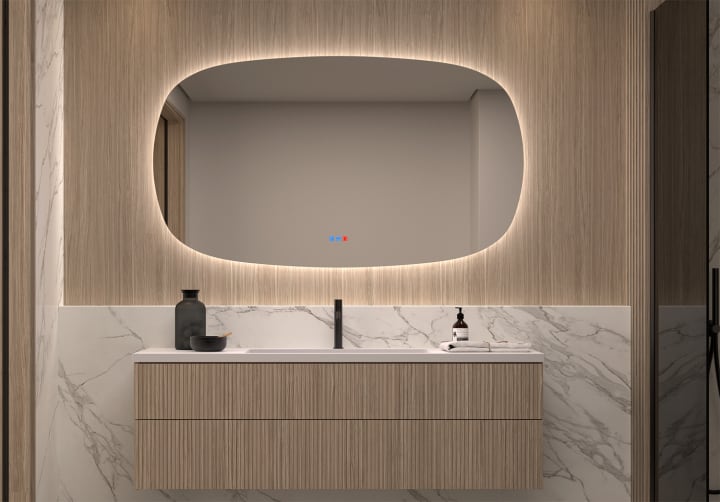 Espejo de baño con luz LED Bruntec Look Principal 1