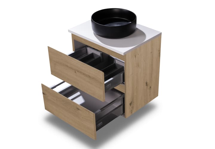 Mueble de baño pequeño Bruntec Nivo 2 cajones suspendido Detalle 7